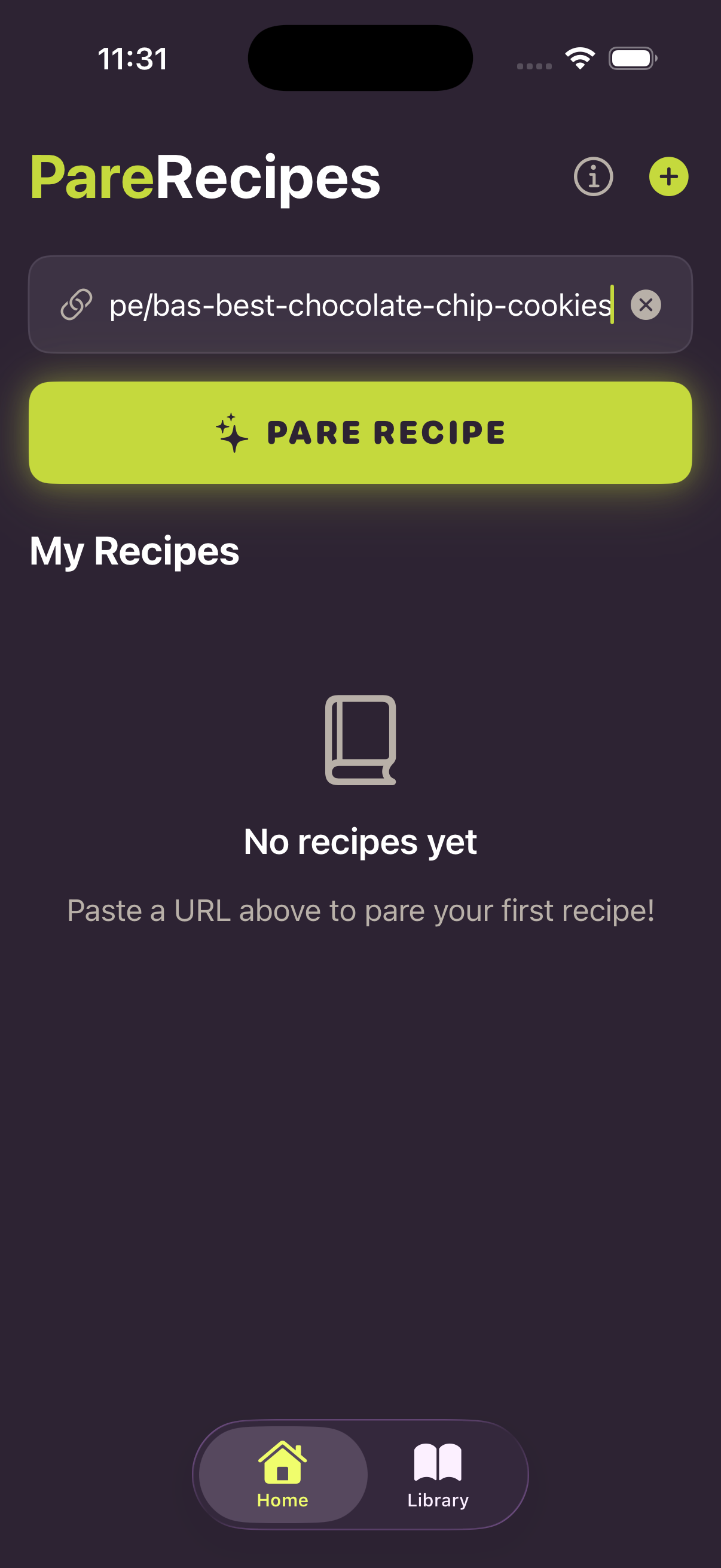 Paste any recipe URL to extract