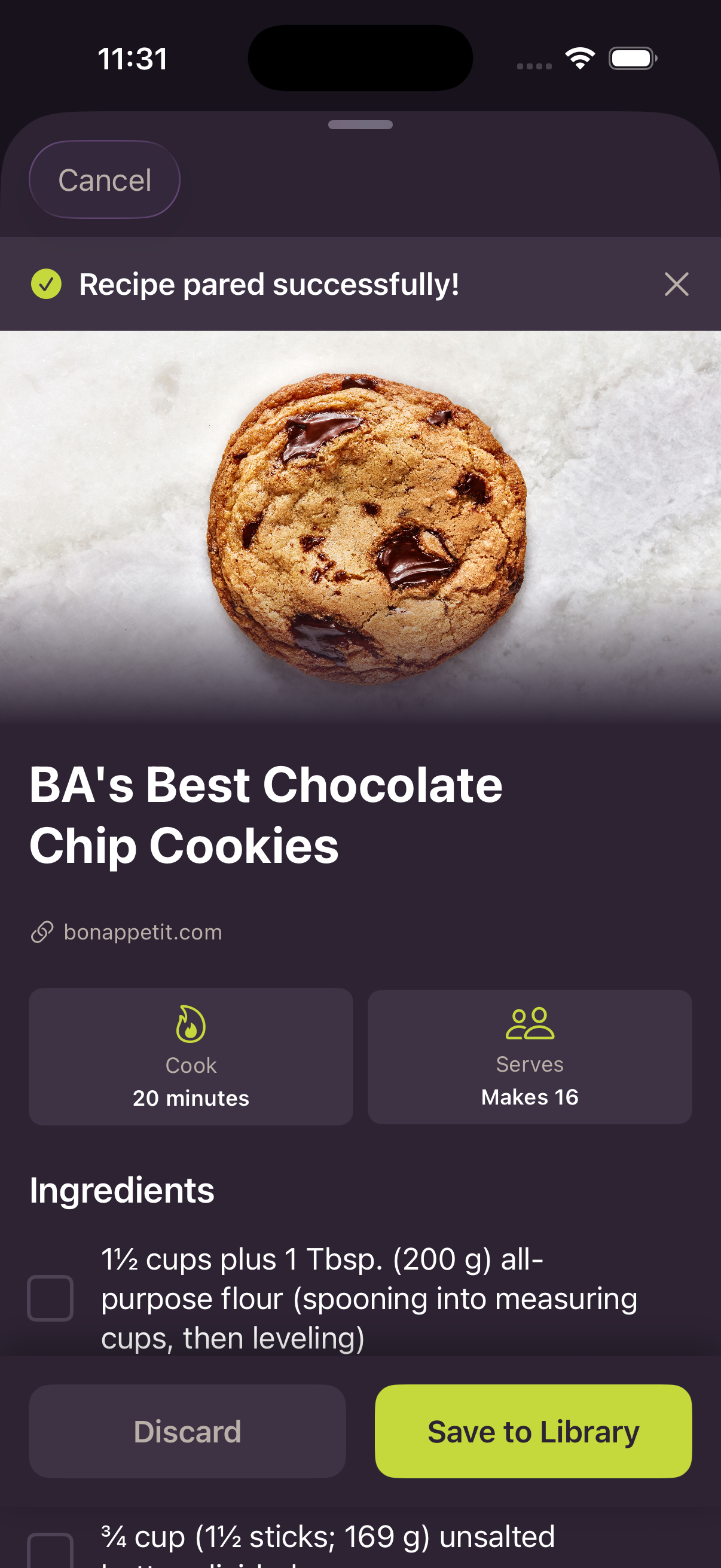 Recipe extraction - save recipes from any website